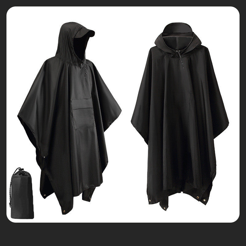3 In 1 Outdoor Raincoat Hooded Sleeve Waterproof Rain Poncho