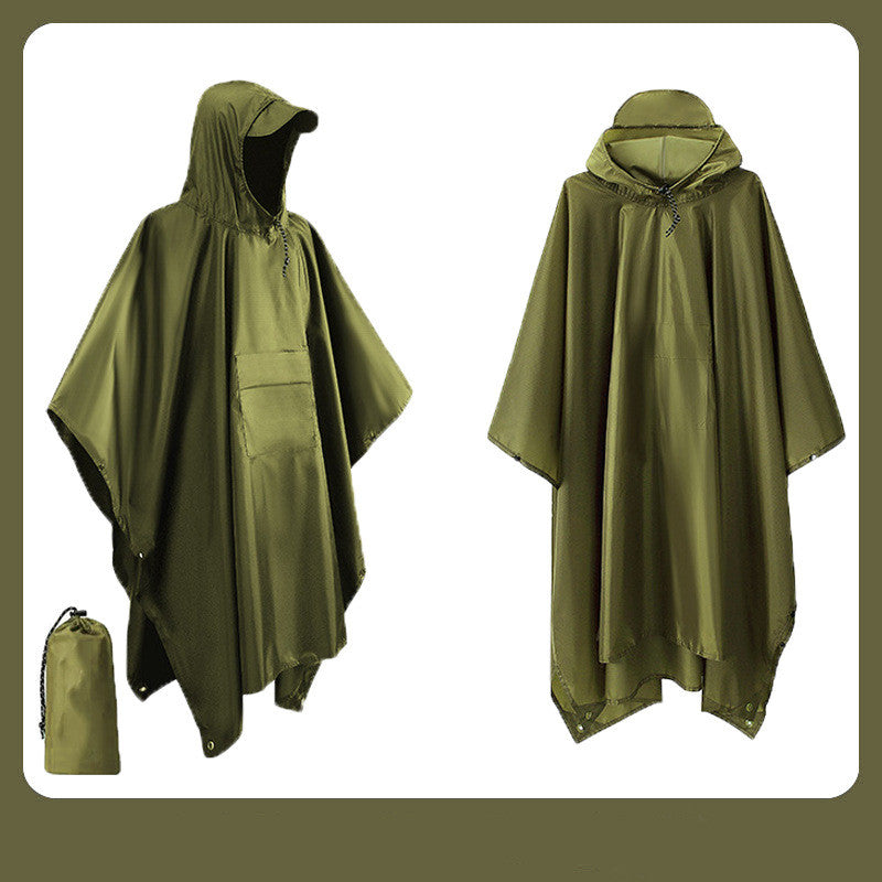 3 In 1 Outdoor Raincoat Hooded Sleeve Waterproof Rain Poncho