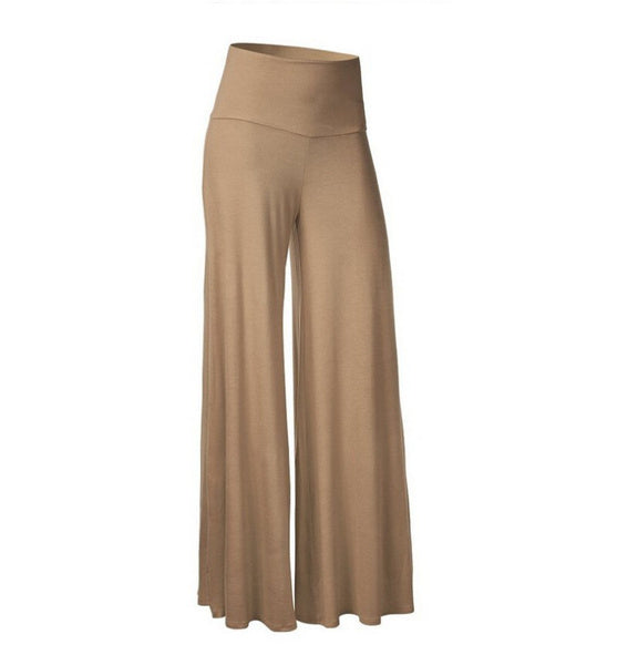 Women’s New Fashion Solid Color Pants Loose Casual Trousers Wide Leg Pants