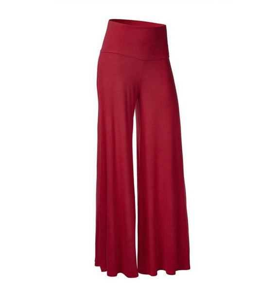 Women’s New Fashion Solid Color Pants Loose Casual Trousers Wide Leg Pants