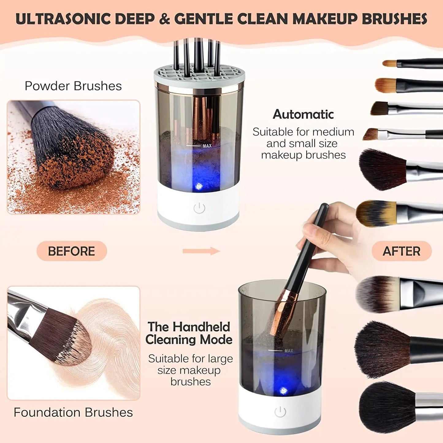 Portable Electric Makeup Brushes Cleaning