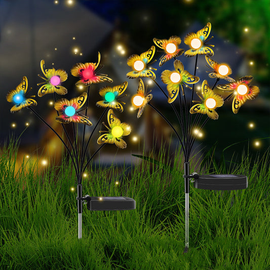 Solar Iron Butterfly Swing Lamp