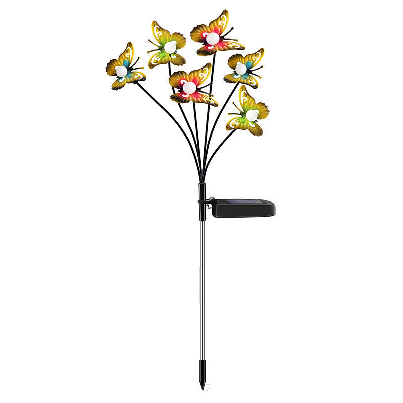 Solar Iron Butterfly Swing Lamp