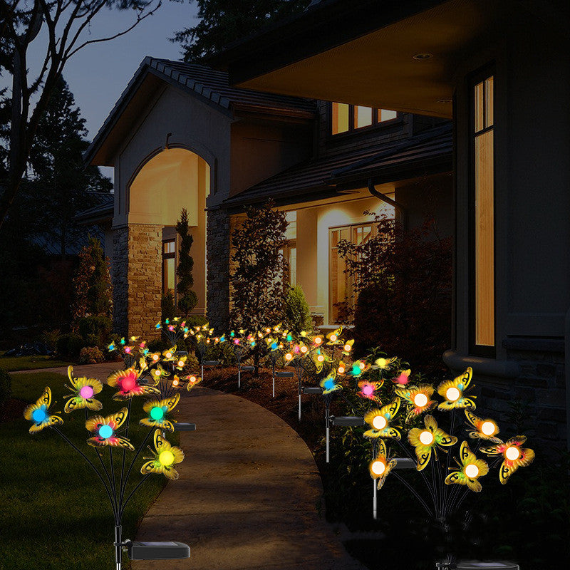 Solar Iron Butterfly Swing Lamp