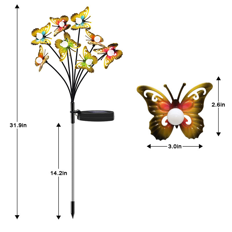 Solar Iron Butterfly Swing Lamp