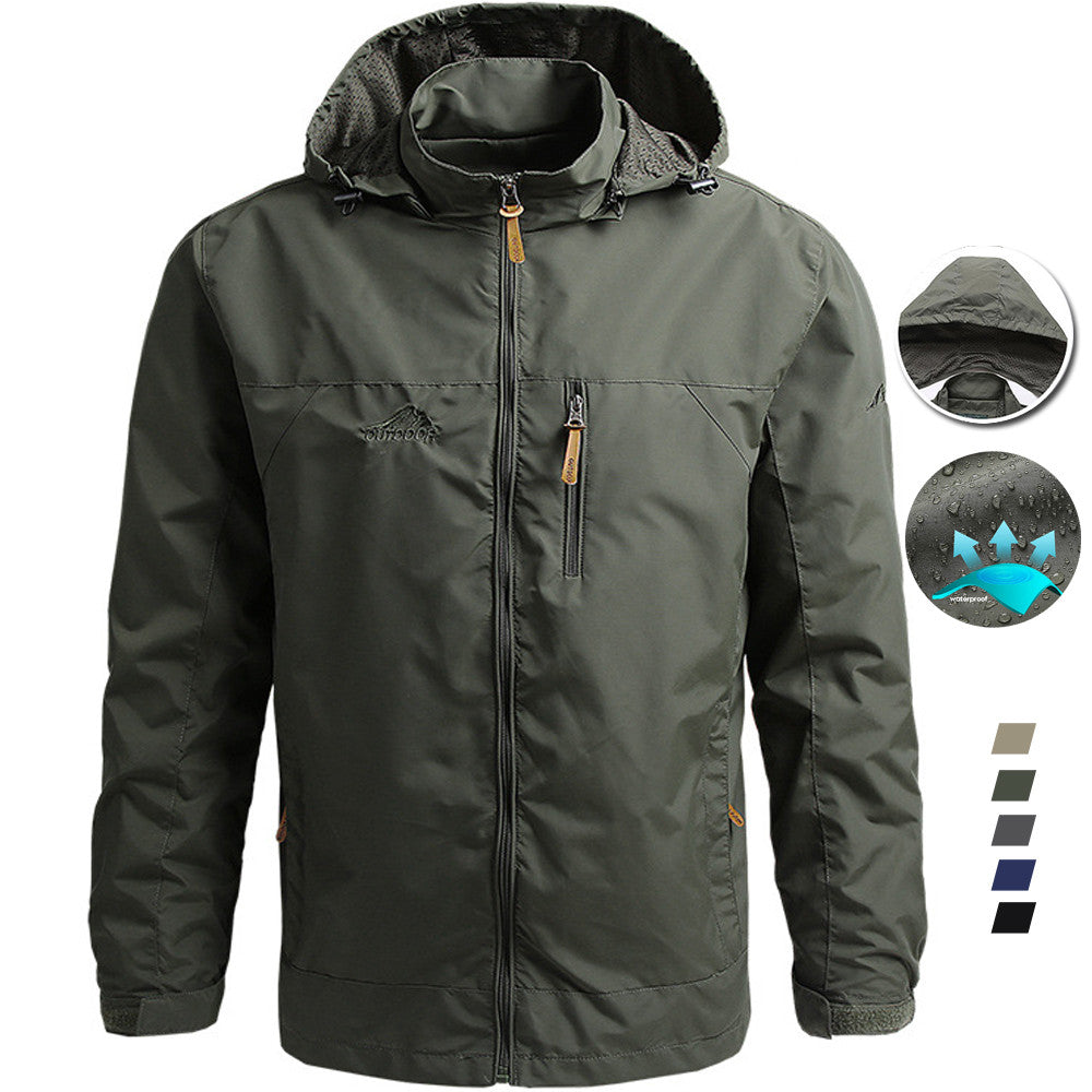 Windbreaker Men Tactical Jacket Waterproof Outdoor Hooded Coat