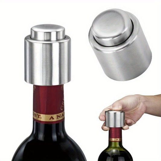 Stainless Steel Vacuum Seal Wine Stopper - Leakproof Bottle Cap