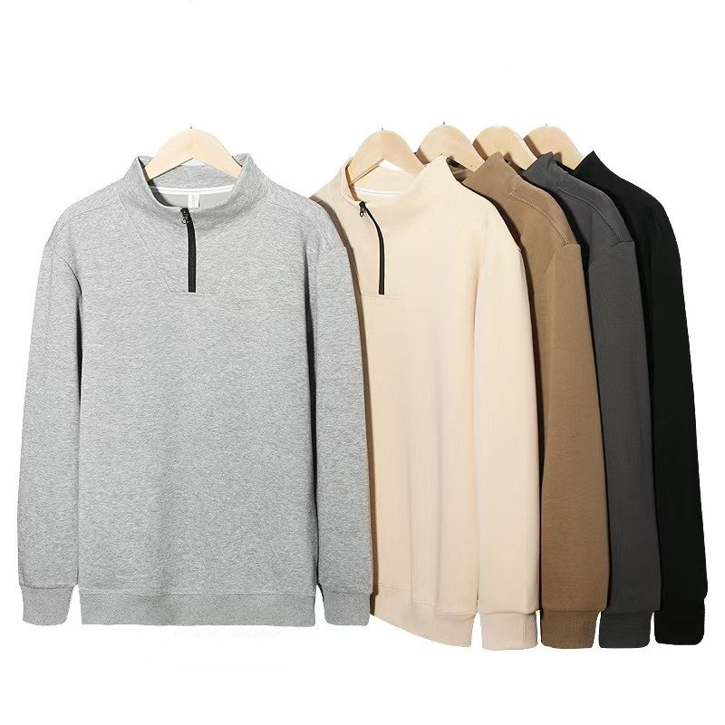 Spring and Autumn Men's Stand Collar Pullover Sweatshirt