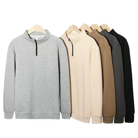 Spring and Autumn Men's Stand Collar Pullover Sweatshirt
