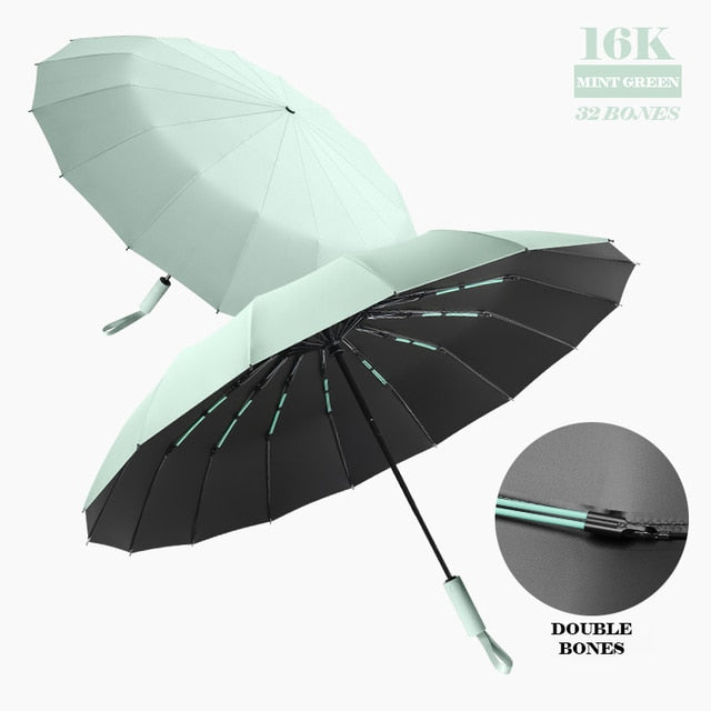 16K Double Bones Large Windproof Compact Automatic Umbrellas