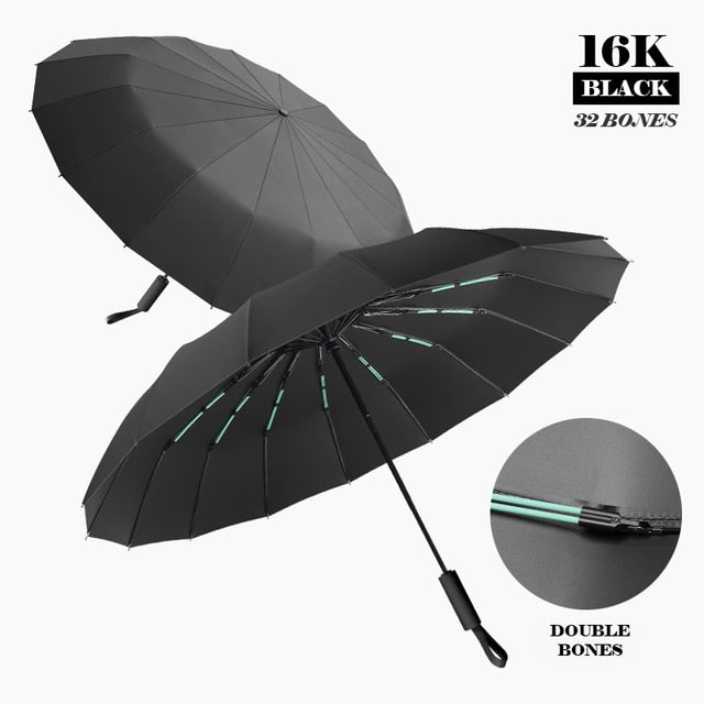 16K Double Bones Large Windproof Compact Automatic Umbrellas