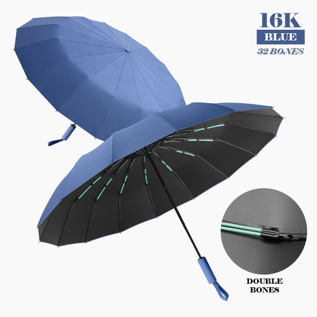 16K Double Bones Large Windproof Compact Automatic Umbrellas