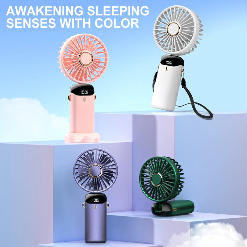 Portable Mini Fan Rechargeable 90° Foldable Fan