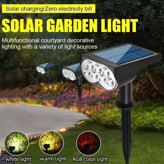 1Pcs Solar Powered 7LED Lamp Adjustable Solar Spotlight