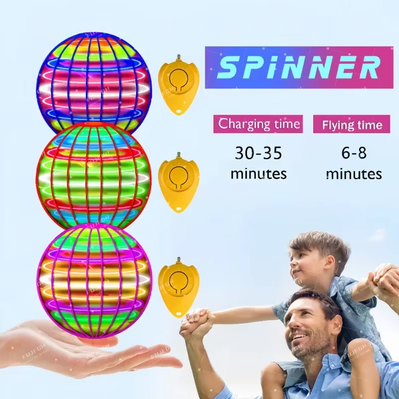 Flying Ball Suspension Color LED Automatic Boomerang Ball Gyroscopic For Children