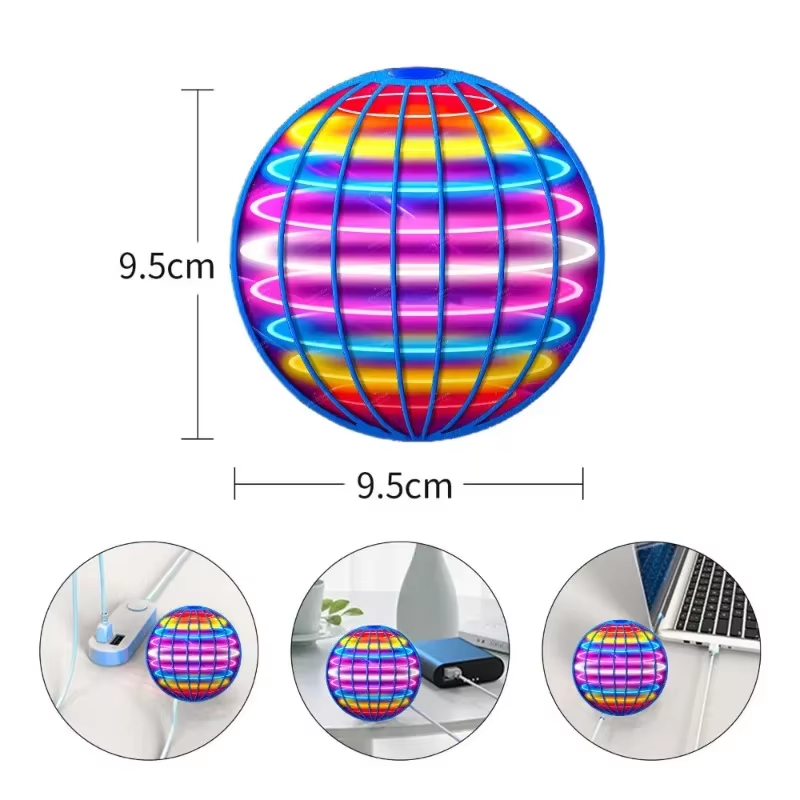 Flying Ball Suspension Color LED Automatic Boomerang Ball Gyroscopic For Children