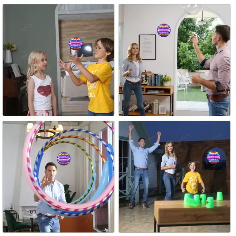 Flying Ball Suspension Color LED Automatic Boomerang Ball Gyroscopic For Children