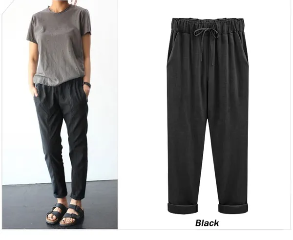 Women's Fashion Drawstring Pants Loose Casual Long Pants