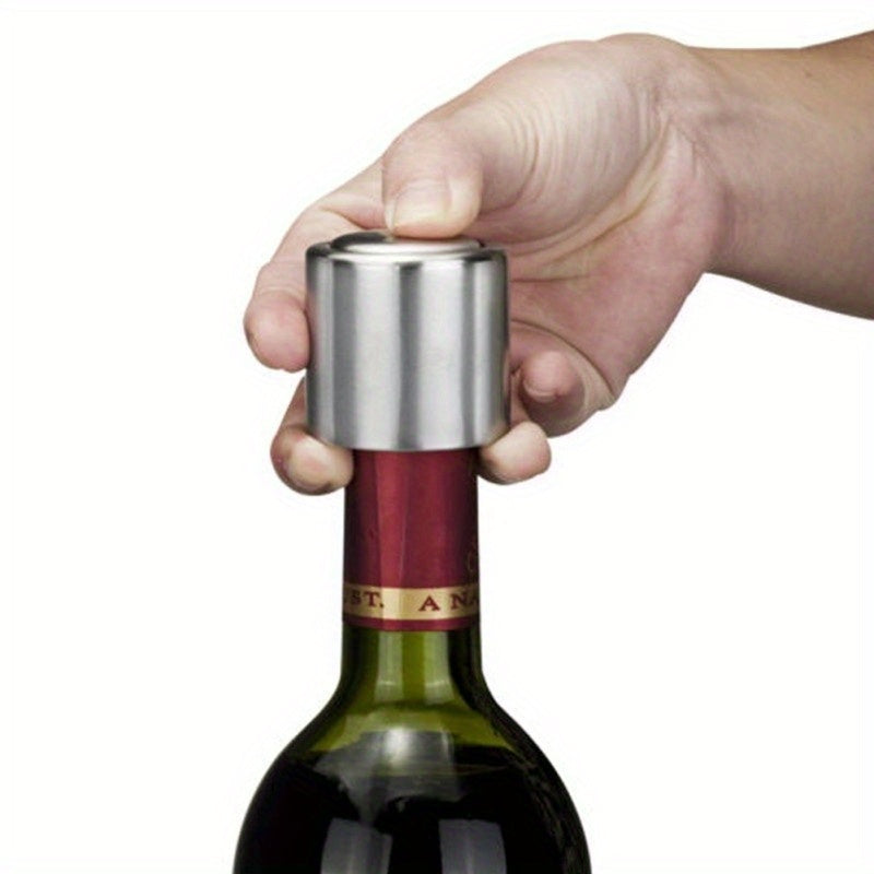 Stainless Steel Vacuum Seal Wine Stopper - Leakproof Bottle Cap