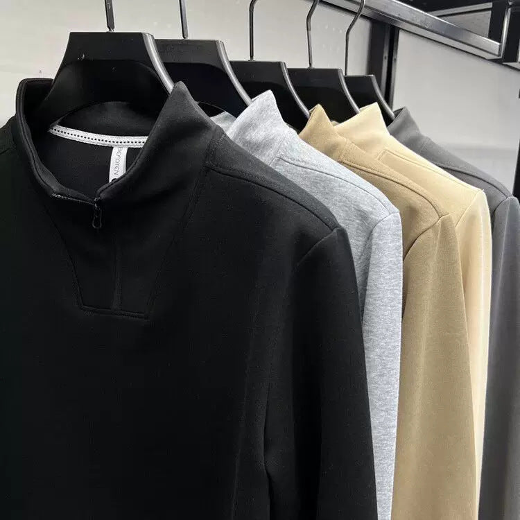 Spring and Autumn Men's Stand Collar Pullover Sweatshirt