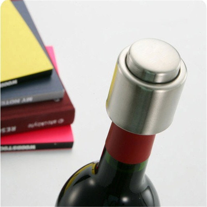 Stainless Steel Vacuum Seal Wine Stopper - Leakproof Bottle Cap