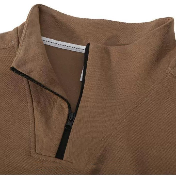 Spring and Autumn Men's Stand Collar Pullover Sweatshirt