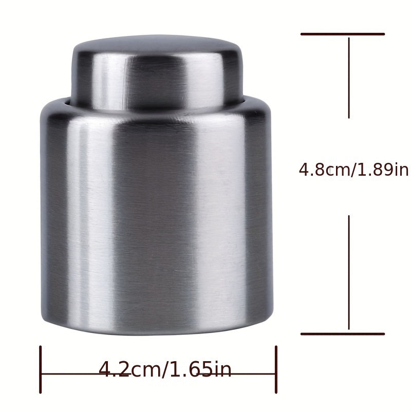 Stainless Steel Vacuum Seal Wine Stopper - Leakproof Bottle Cap