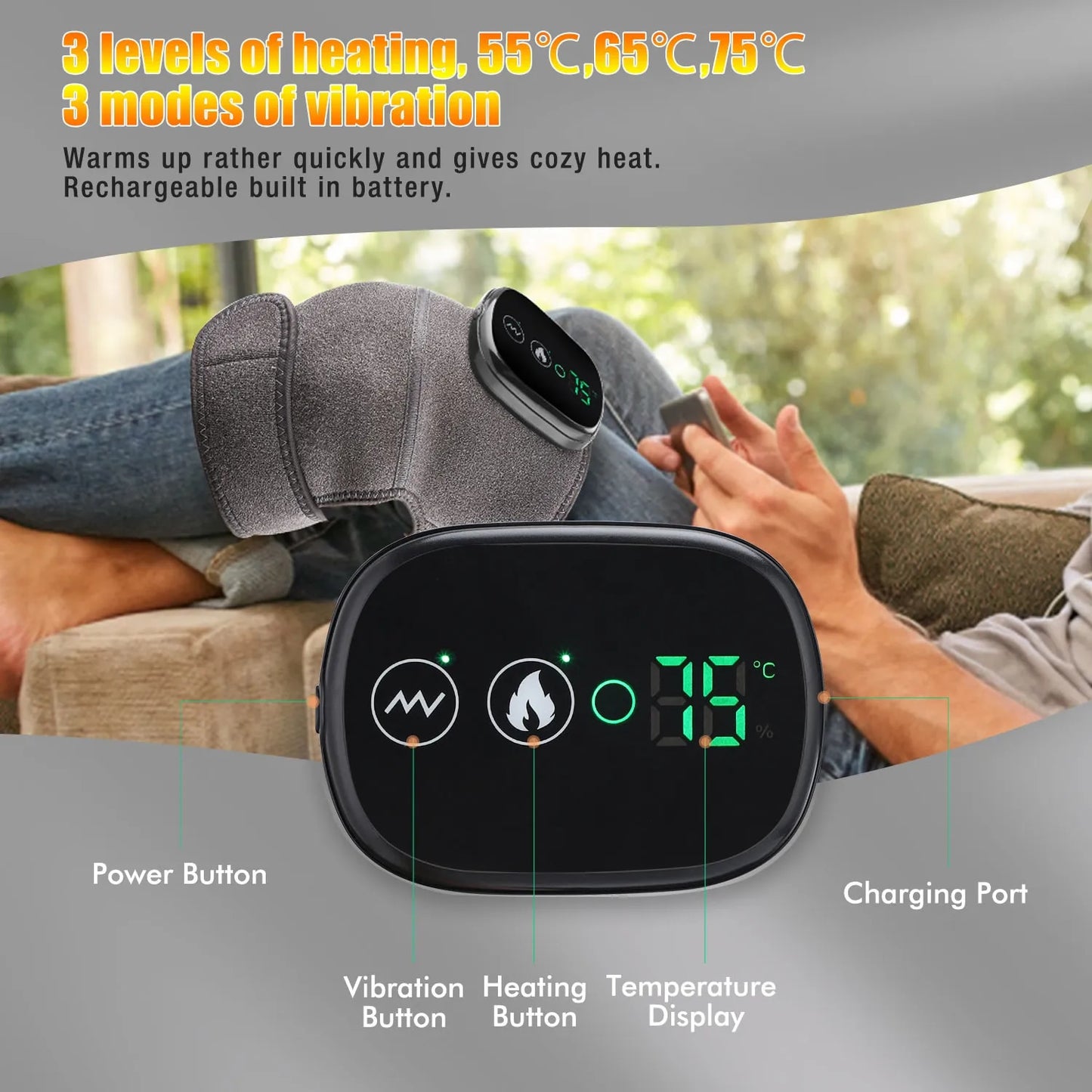 Electric Heating Therapy Knee Vibration Massager