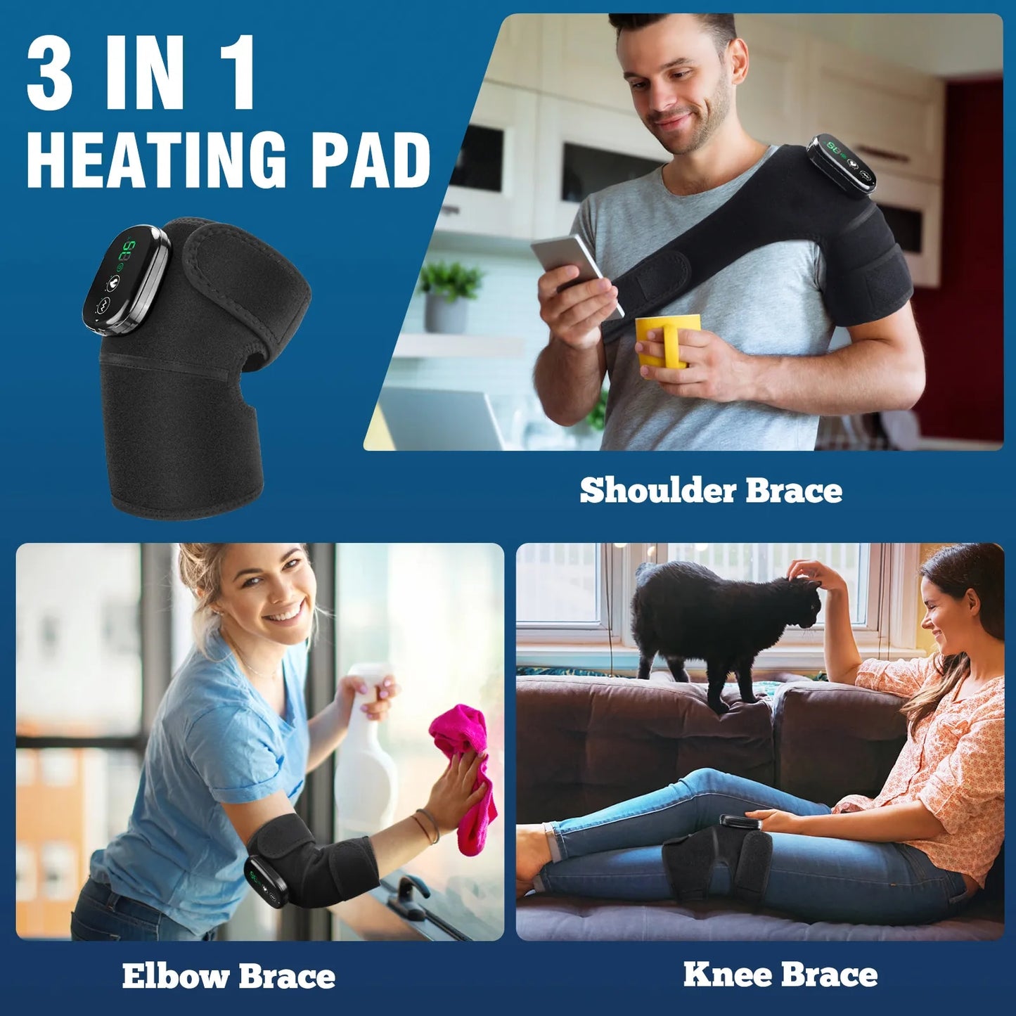 Electric Heating Therapy Knee Vibration Massager