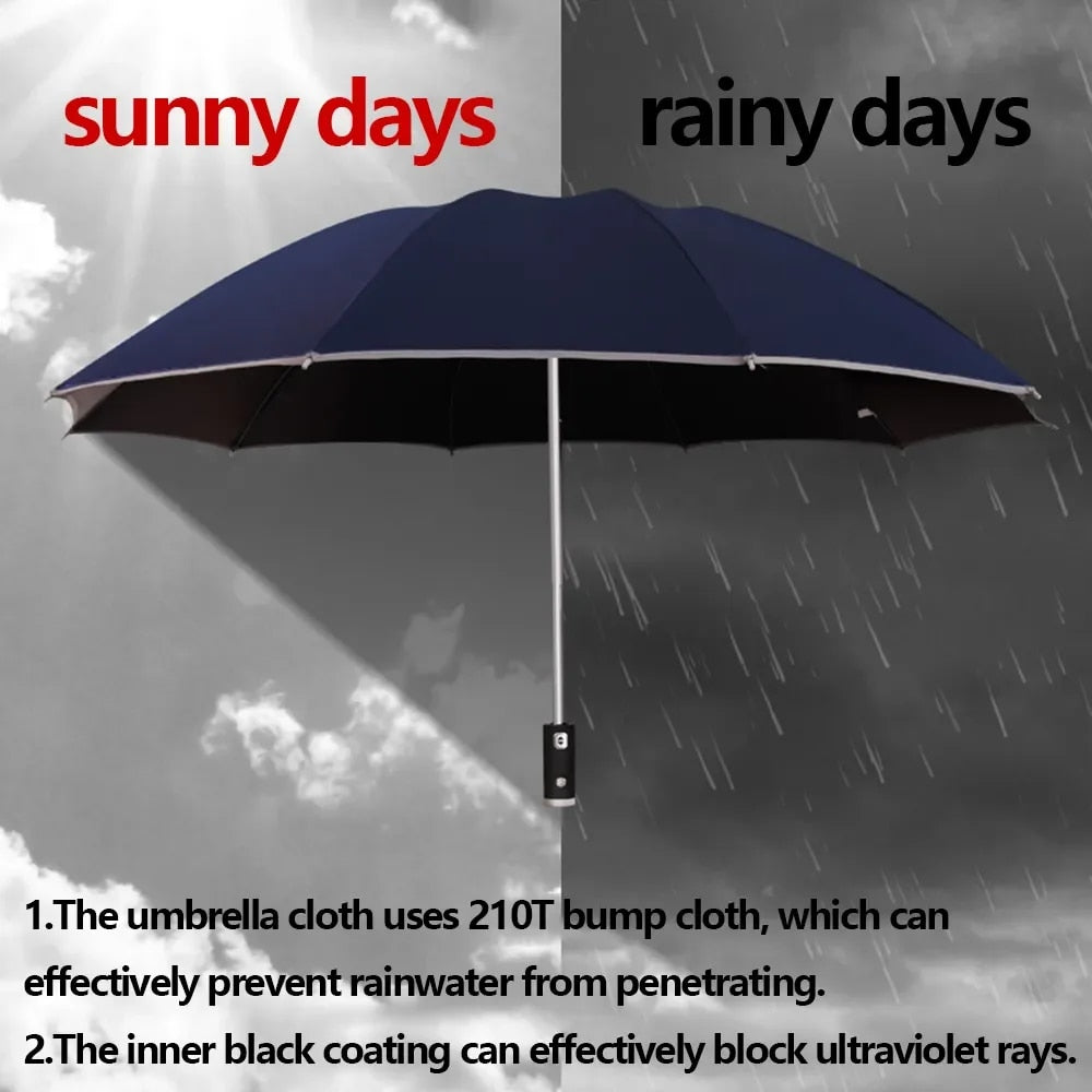 Fully Automatic Sun Protection Umbrella Folding Waterproof Umbrella With LED Flashlight