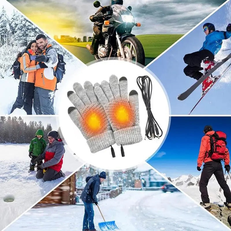 Winter USB Heated Thermal Warm Gloves