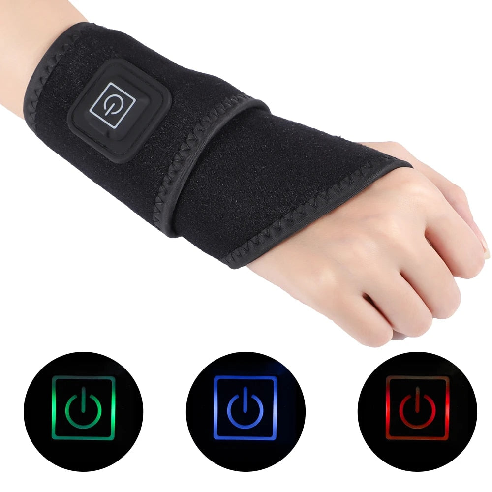 Heating Wrist Massager Brace Warm Arthritis Pain Relief Wristband