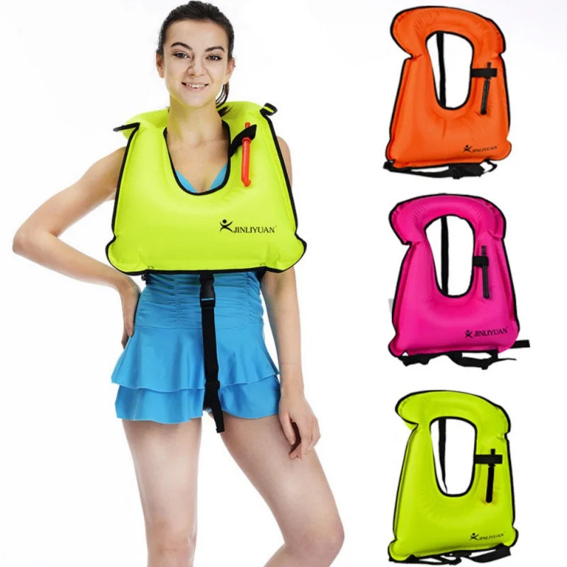 Inflatable Snorkel Jacket With Leg Straps For Men Women Snorkel Vest