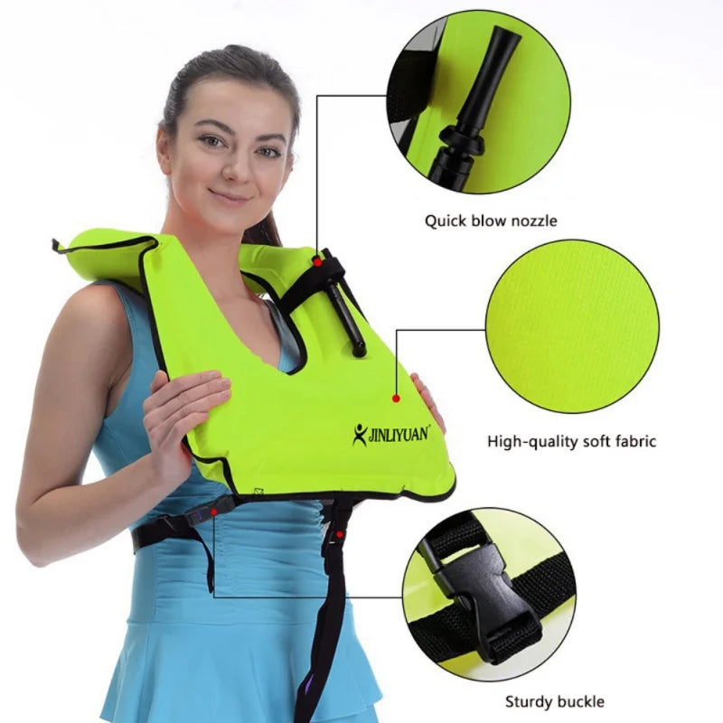 Inflatable Snorkel Jacket With Leg Straps For Men Women Snorkel Vest