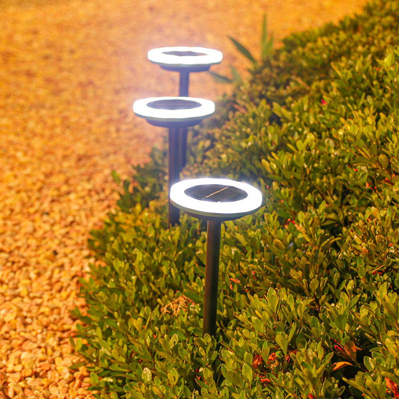 2 Pcs  12LED Plastic Rotating Color Light Garden Ground Mounted Solar light