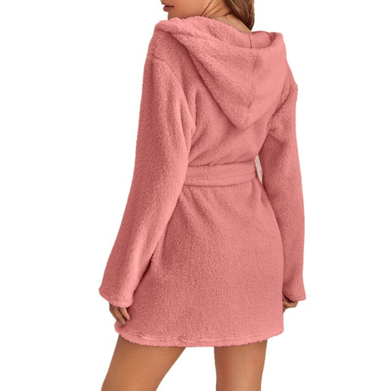 Hooded Home Thermal Bathrobe