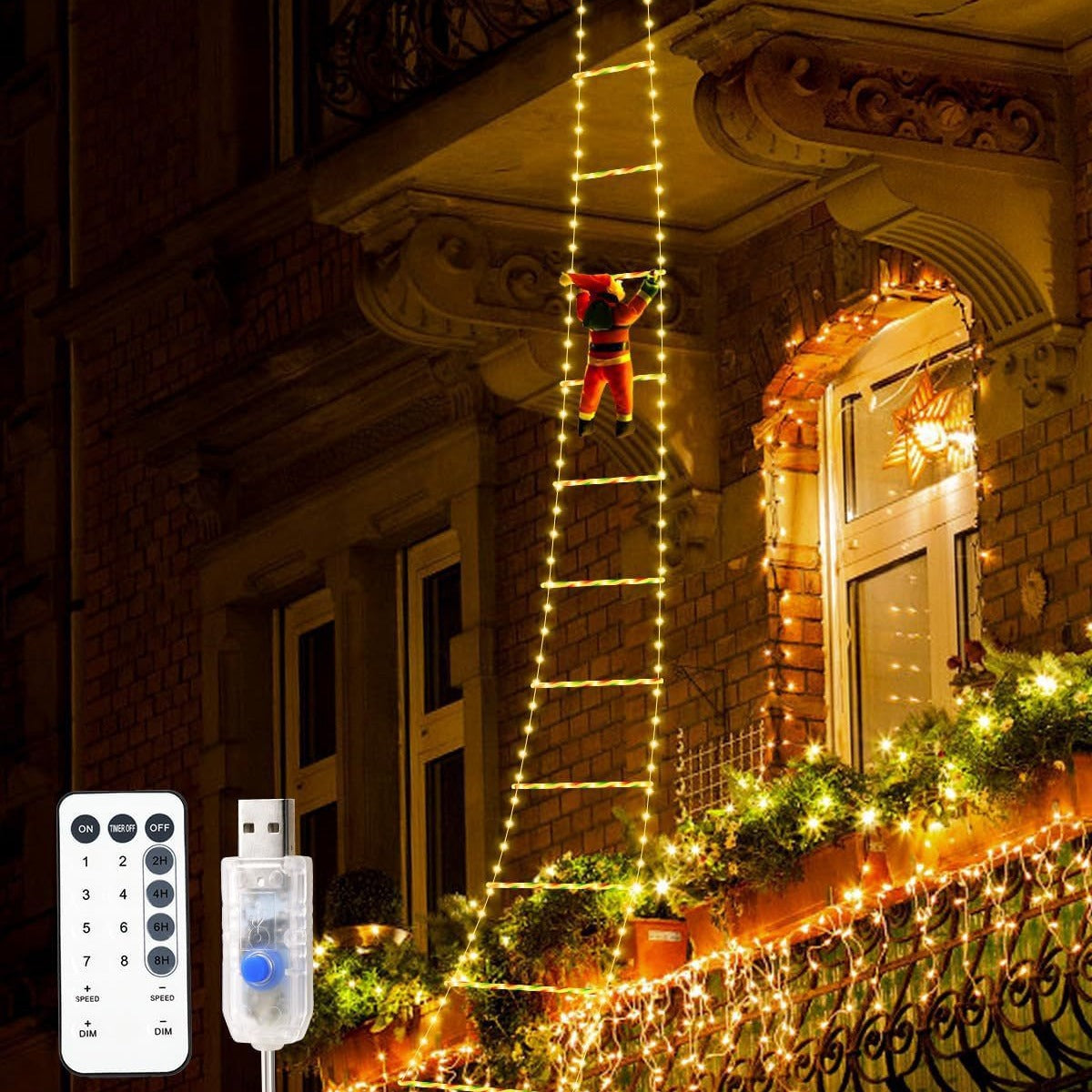Christmas LED ladder hanging light decoration