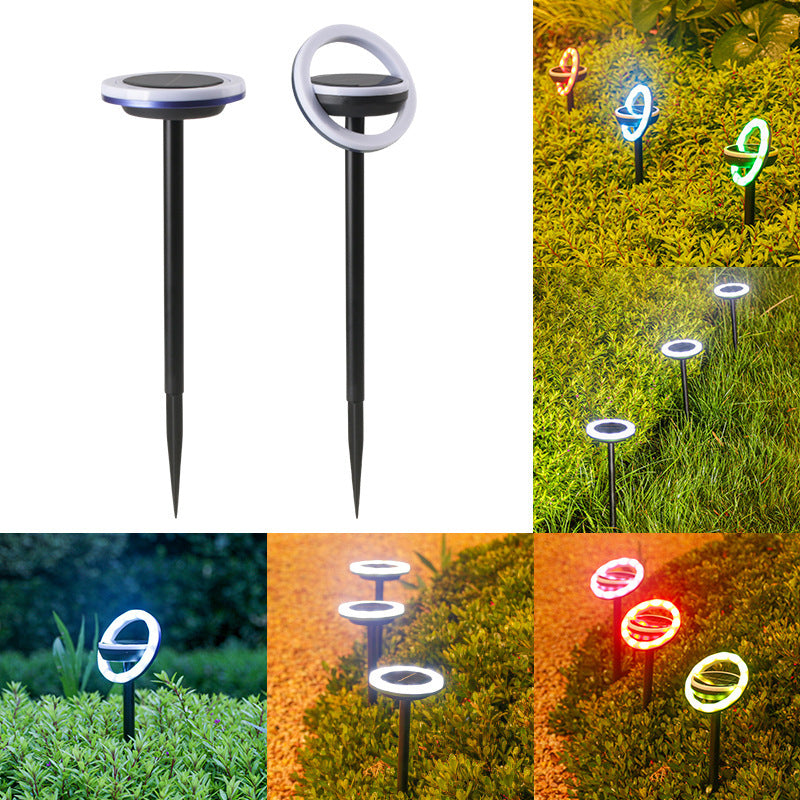 2 Pcs  12LED Plastic Rotating Color Light Garden Ground Mounted Solar light