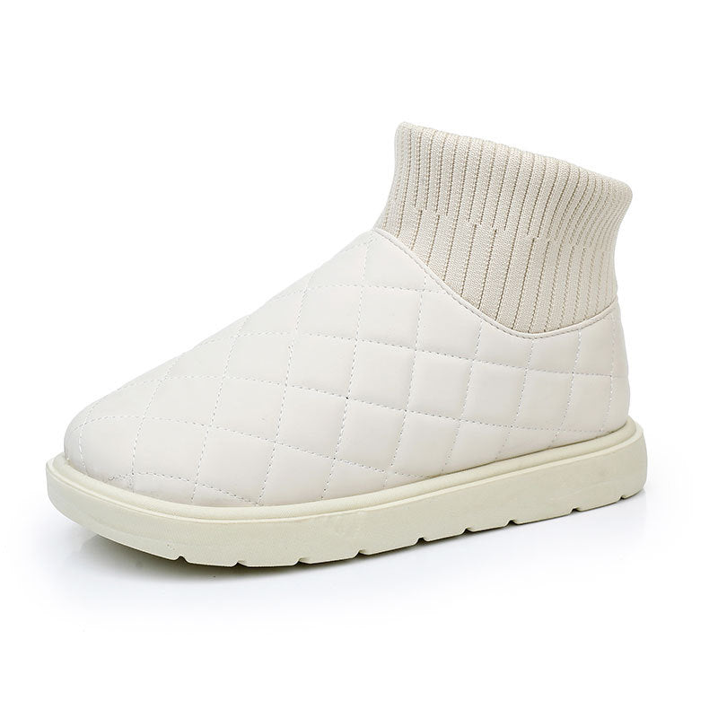 Retro Diamond-patterned Ankle Boots