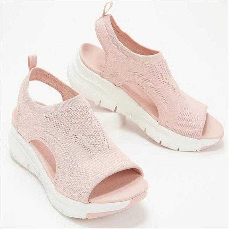 Open Toe Beach Sandals Water Sandals Casual Knit Slide Sandals