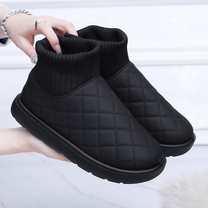 Retro Diamond-patterned Ankle Boots