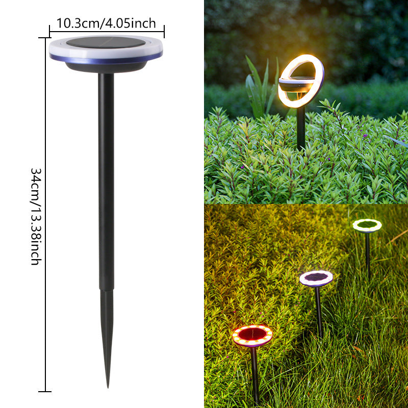 2 Pcs  12LED Plastic Rotating Color Light Garden Ground Mounted Solar light