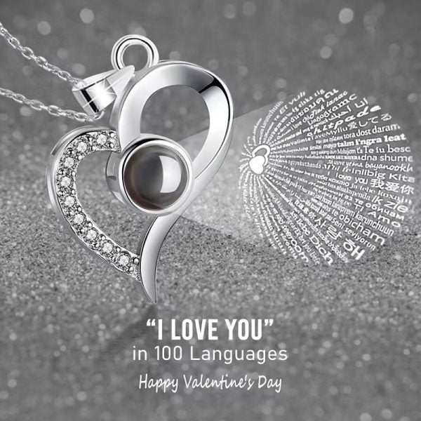 Preserved Rose w/Love You Necklaces Gift Set