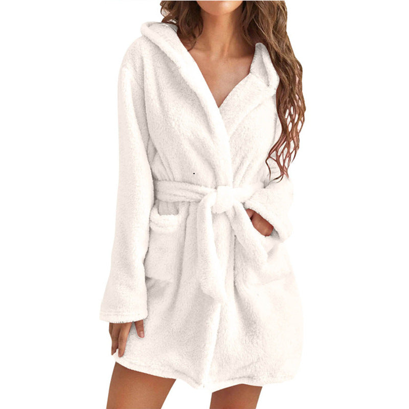 Hooded Home Thermal Bathrobe