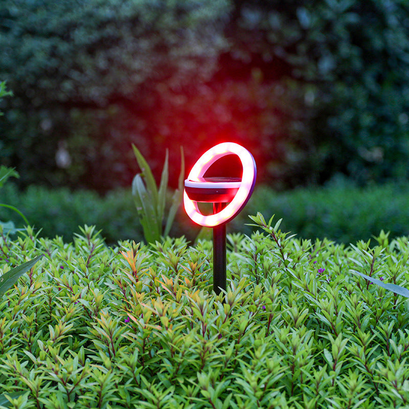 2 Pcs  12LED Plastic Rotating Color Light Garden Ground Mounted Solar light