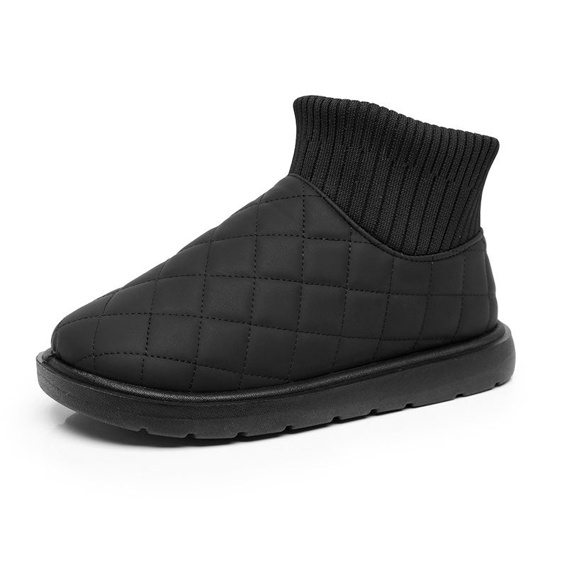 Retro Diamond-patterned Ankle Boots