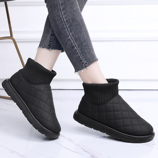 Retro Diamond-patterned Ankle Boots