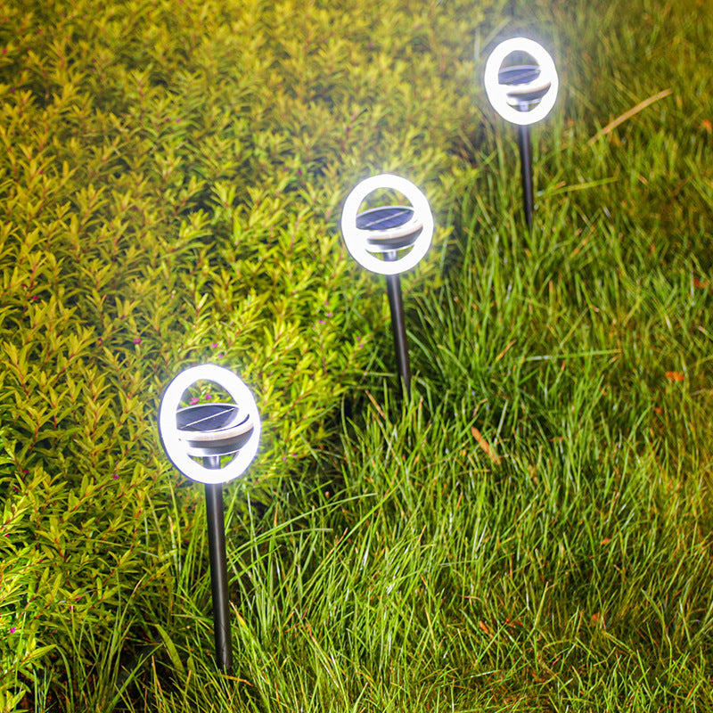 2 Pcs  12LED Plastic Rotating Color Light Garden Ground Mounted Solar light