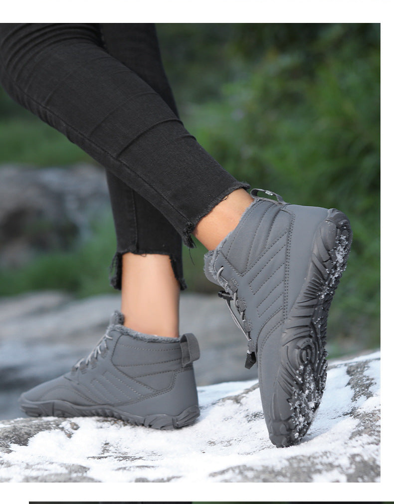 Outdoor Waterproof Fleece Thickened Snow Boots