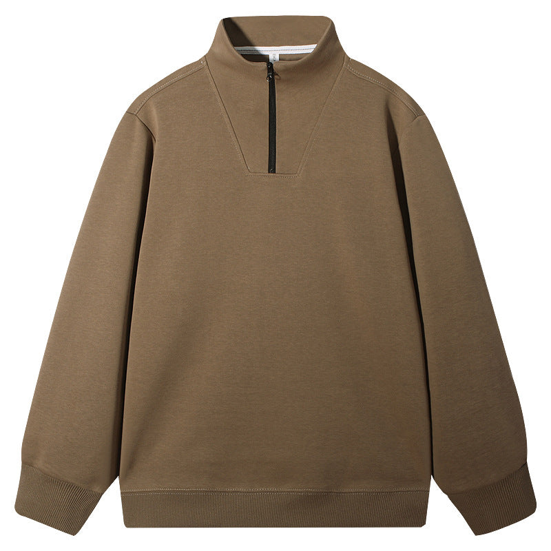 Spring and Autumn Men's Stand Collar Pullover Sweatshirt
